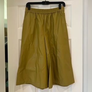 Tibi Leather Chartruese Culottes